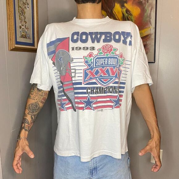 Vintage 1992 Magic Johnson NFL Dallas Cowboys Super Bowl XXVII Shirt Size XLarge - Picture 1 of 6